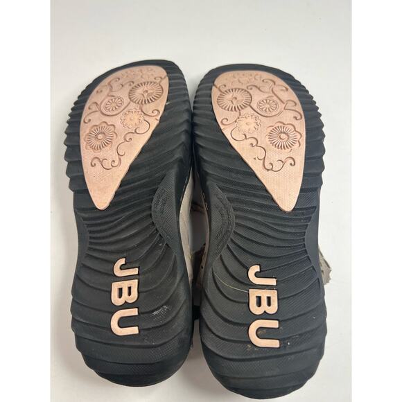JBU Maryjane Memory Foam Flower Taupe Cutout Comfort Walking Shoes Size 8.5 - Picture 8 of 11